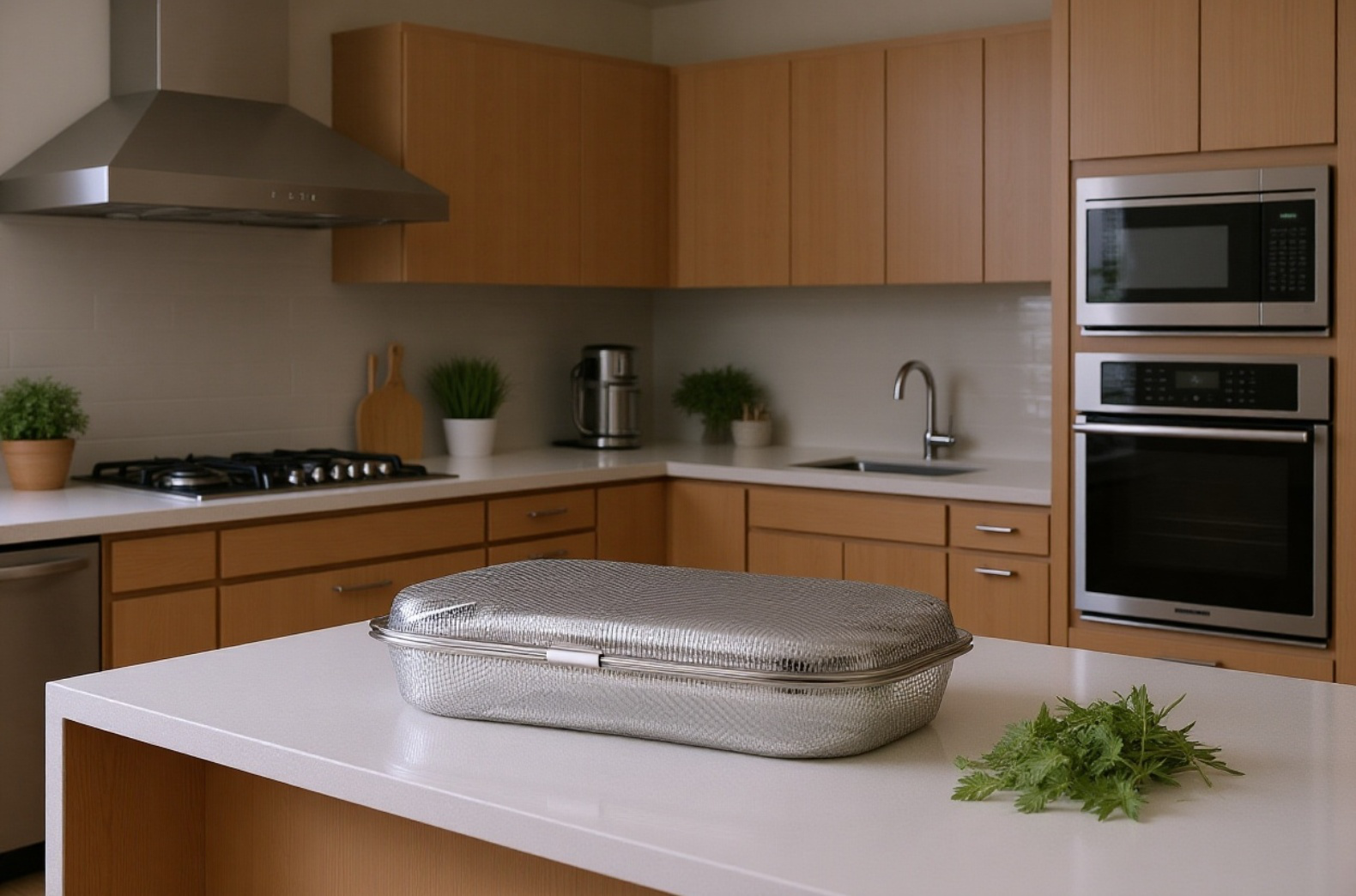 防散落設計の食器浸け置きカゴ使用例