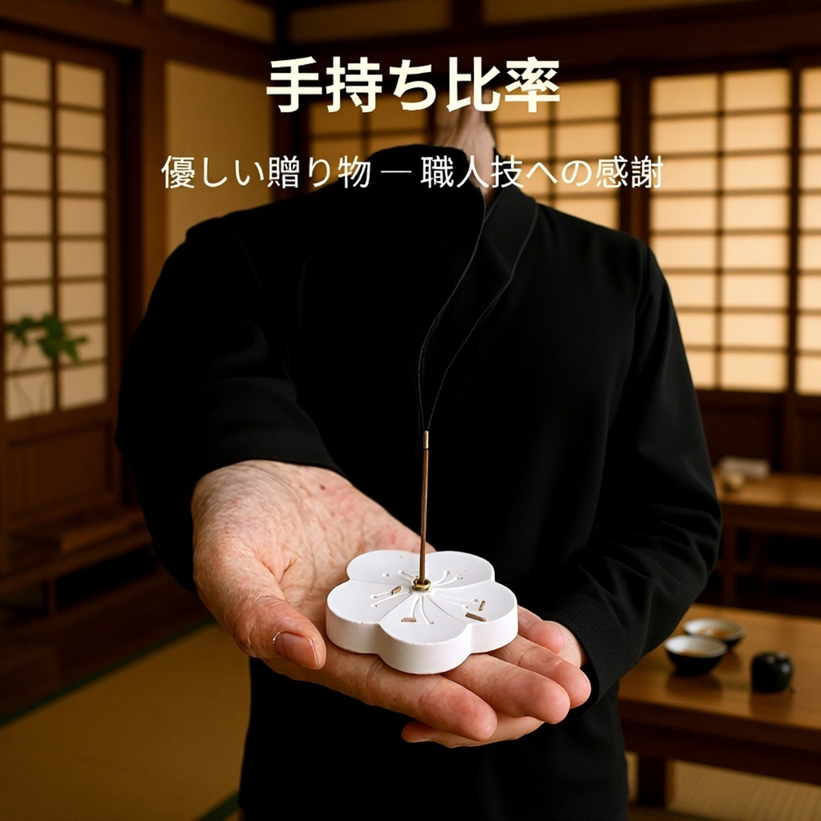 ポータブルミニ香炉 陶器製 線香用 茶室用横型香炉