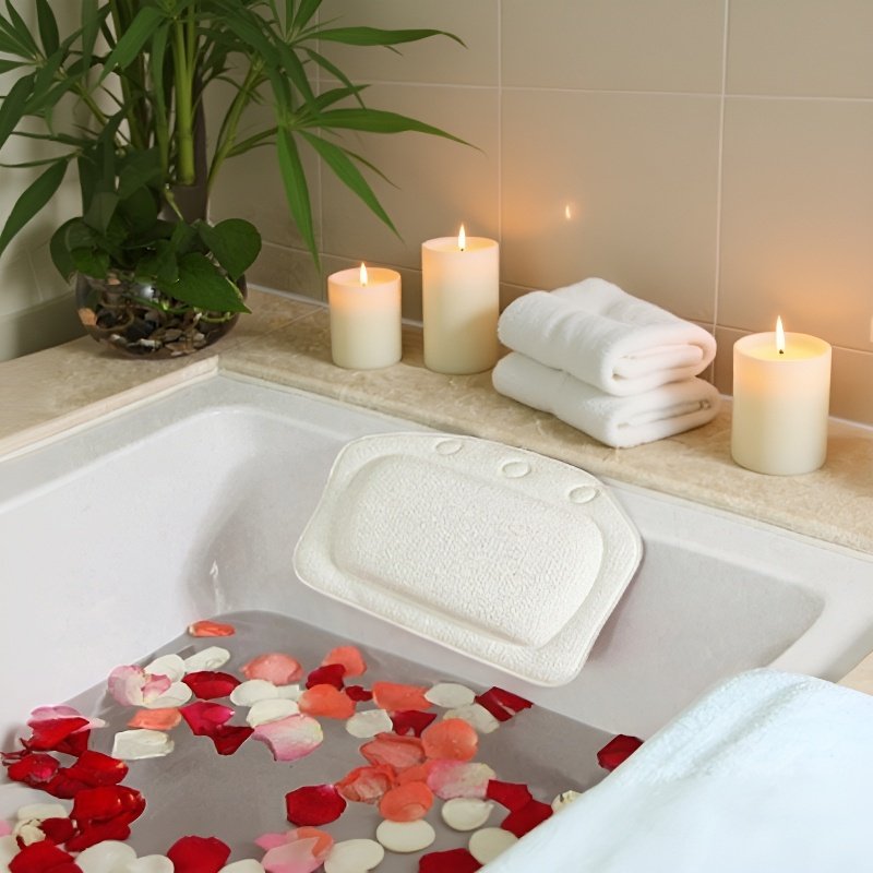 Almohada de esponja para bañera, almohada de baño para hotel, cojín para bañera