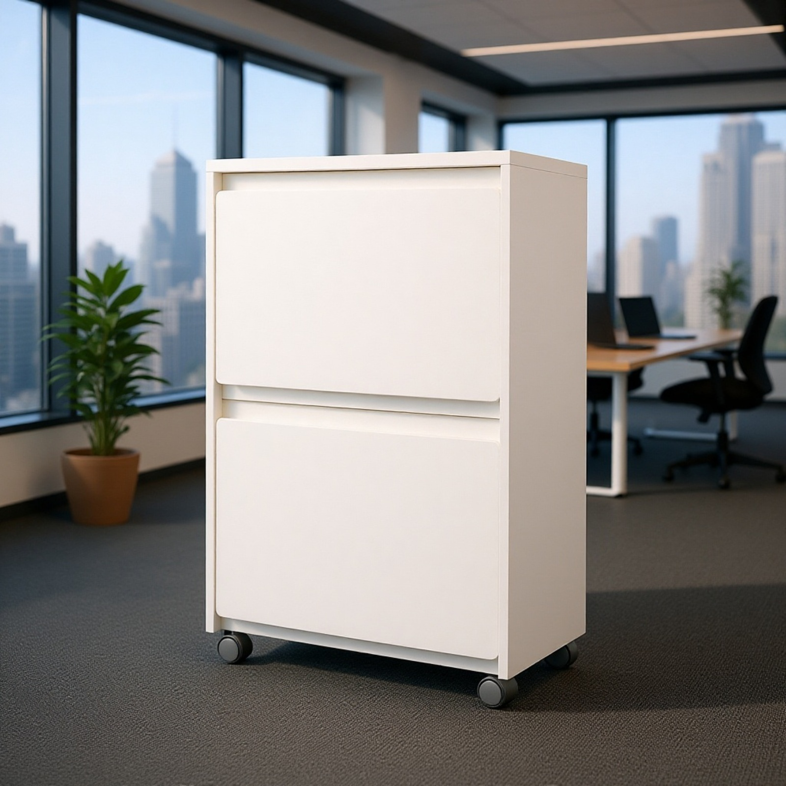 Toy Storage Cabinet with Wheels, Home Living Room Organizer