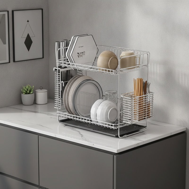 sturdy and durable kitchen drain rack design
