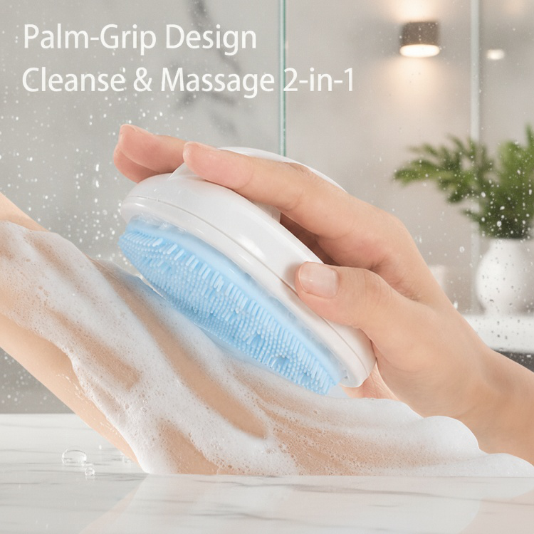 Multifunctional silicone soft bristle bath brush