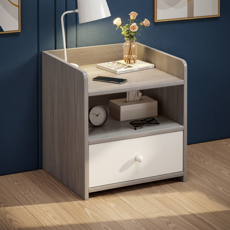 Table de chevet design avec étagère ouverte