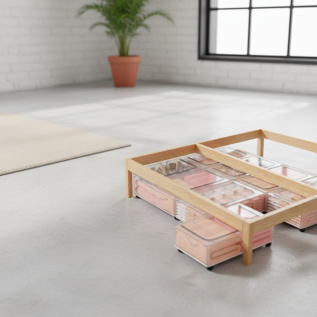 Movable Moisture-Resistant Under-Bed Storage Box, Perfect for Clothes and Blankets