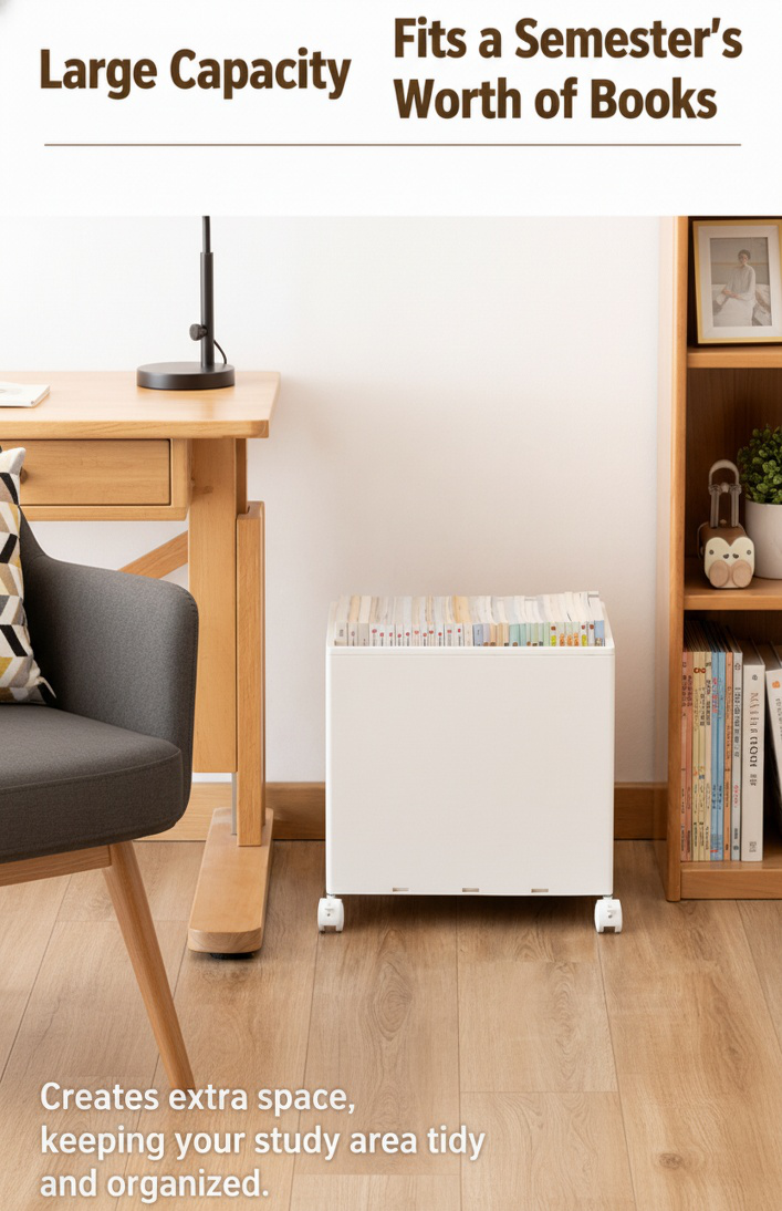Portable Cart with Wheels fits under desk