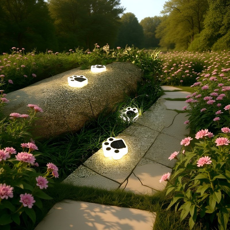 Lámpara solar con forma de pata de oso para césped, jardín y patio exterior