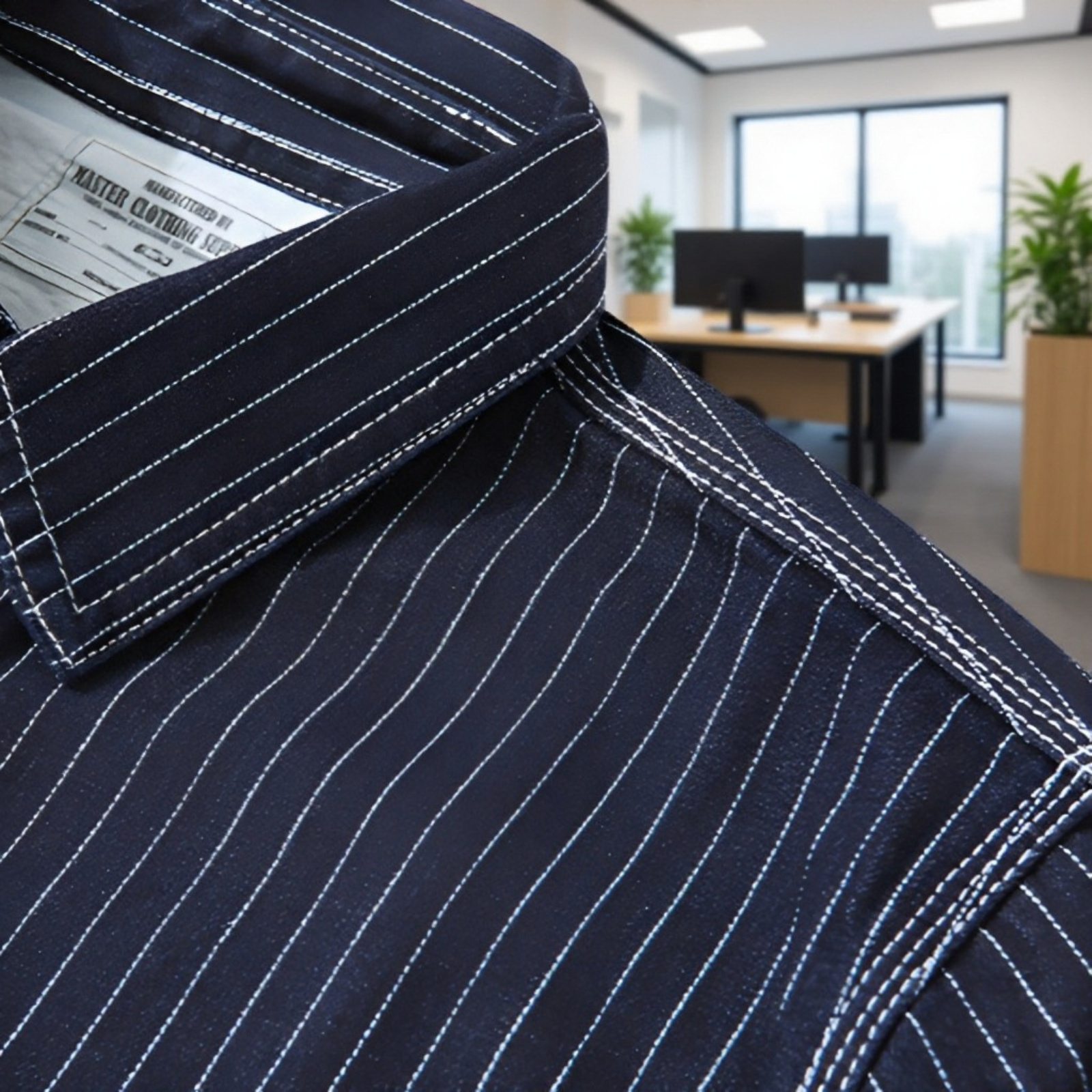 قميص جينز للرجال مع خطوط