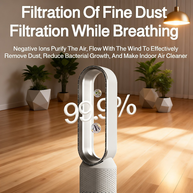 Household Bladeless Air Conditioner Fan Silent Floor-standing Dual-function