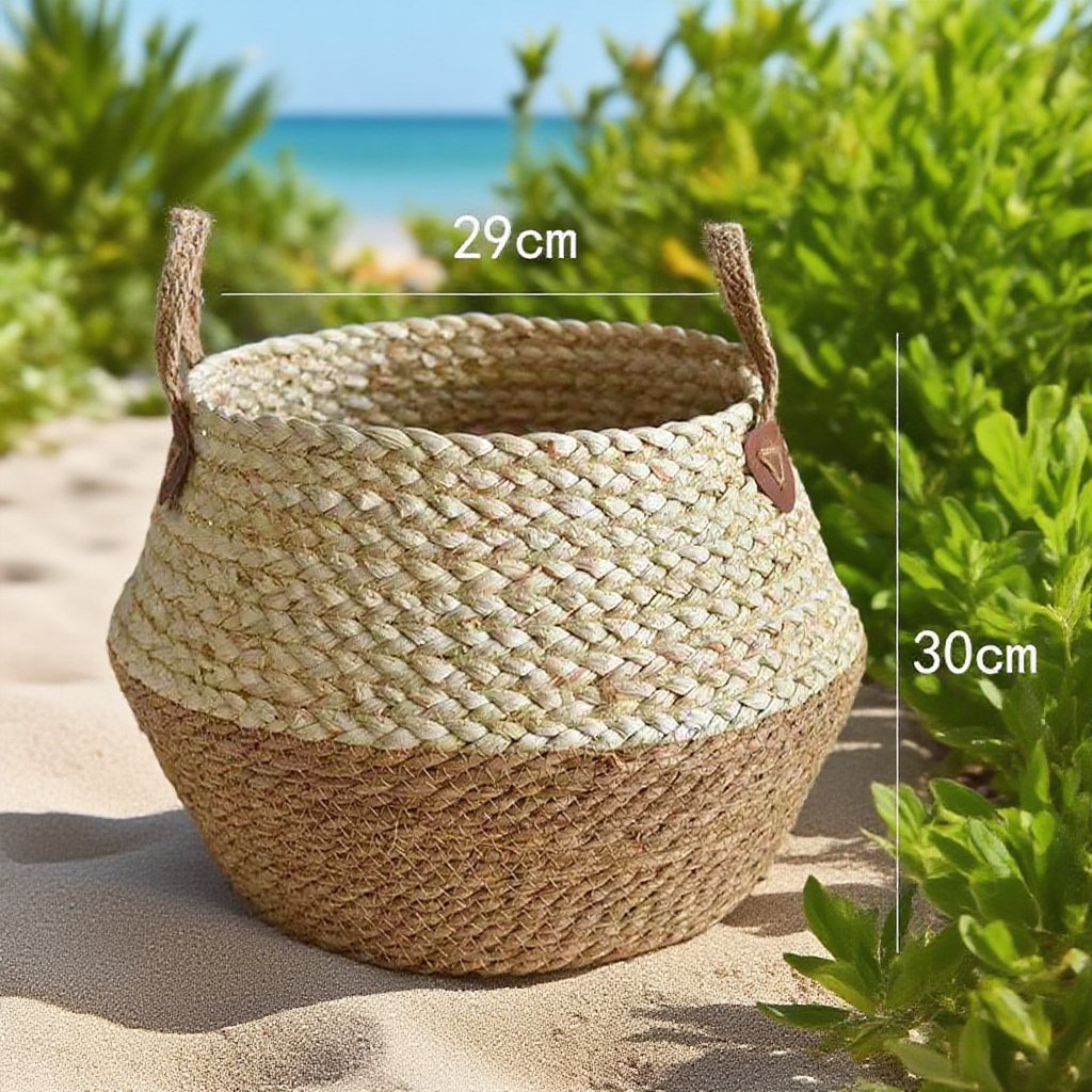 حديقة زهور زينة مصنوعة من القش بشكل جميل