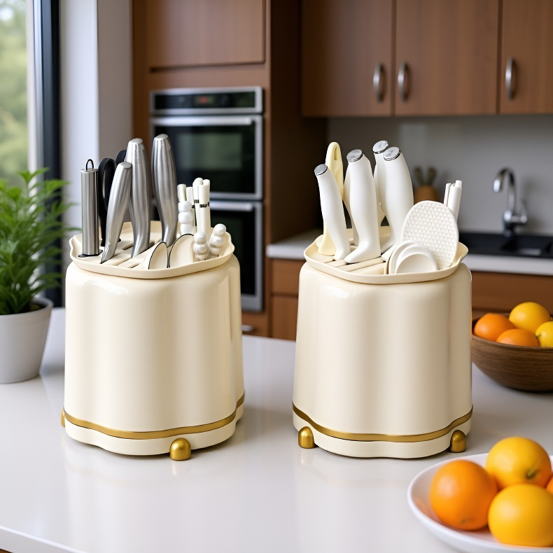 회전식 칼꽂이 주방 수납 선반