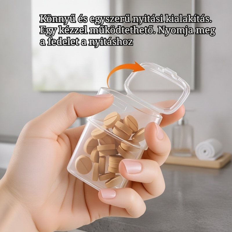 Kétszintes hordozható mini gyógyszeres doboz