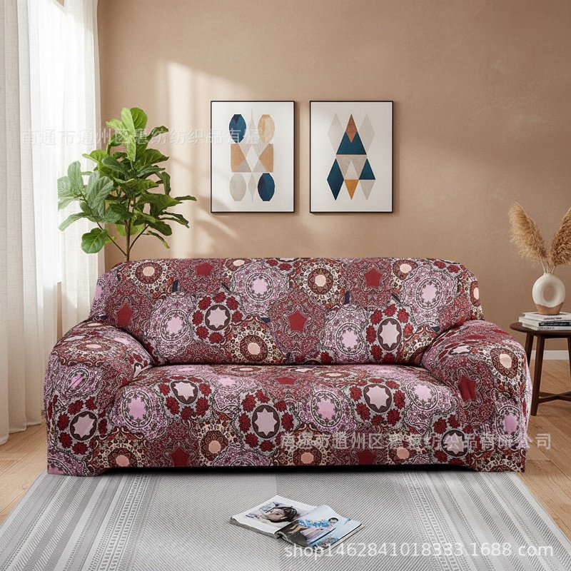 Bohemian Style Stretch Full Cover Sofa Slipcover, Perfect Fit Full Coverage Fabric