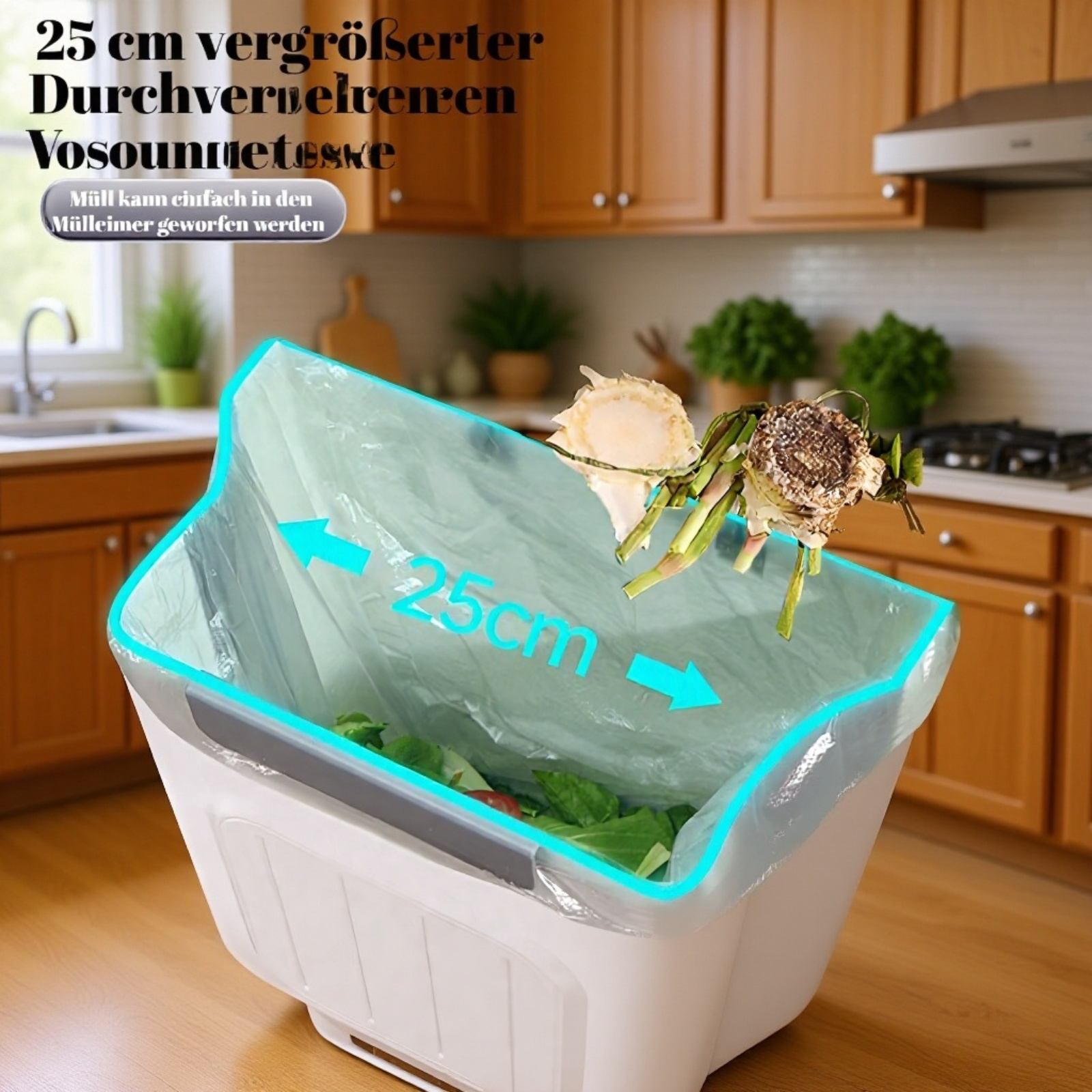  Zusammenklappbarer Müllbehälter für Schranktüren – Wandmontage