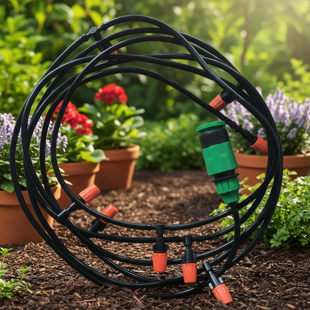 Kit de brumisation orange réglable pour arrosage automatique de jardin