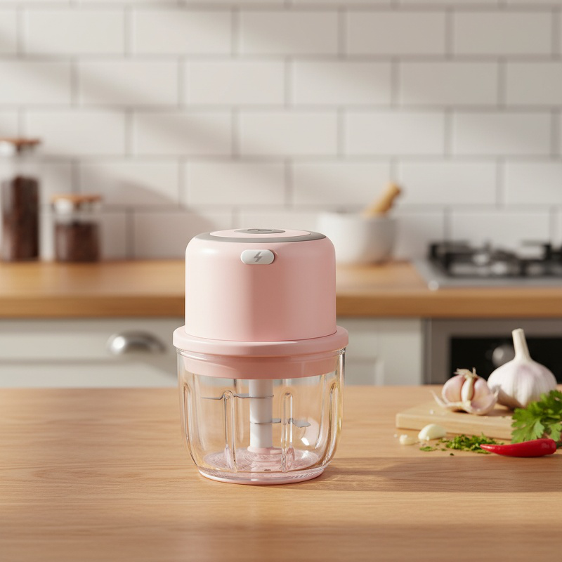 Easy-to-clean cordless garlic grinder components