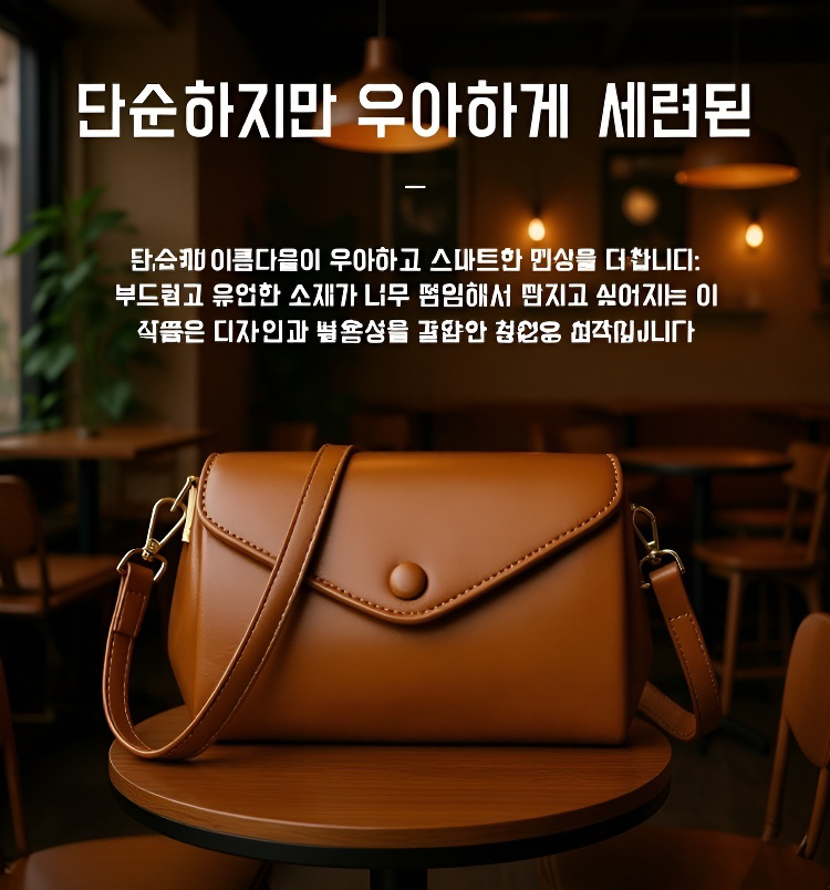 다중 수납 포켓이 있는 크로스백 내부 모습