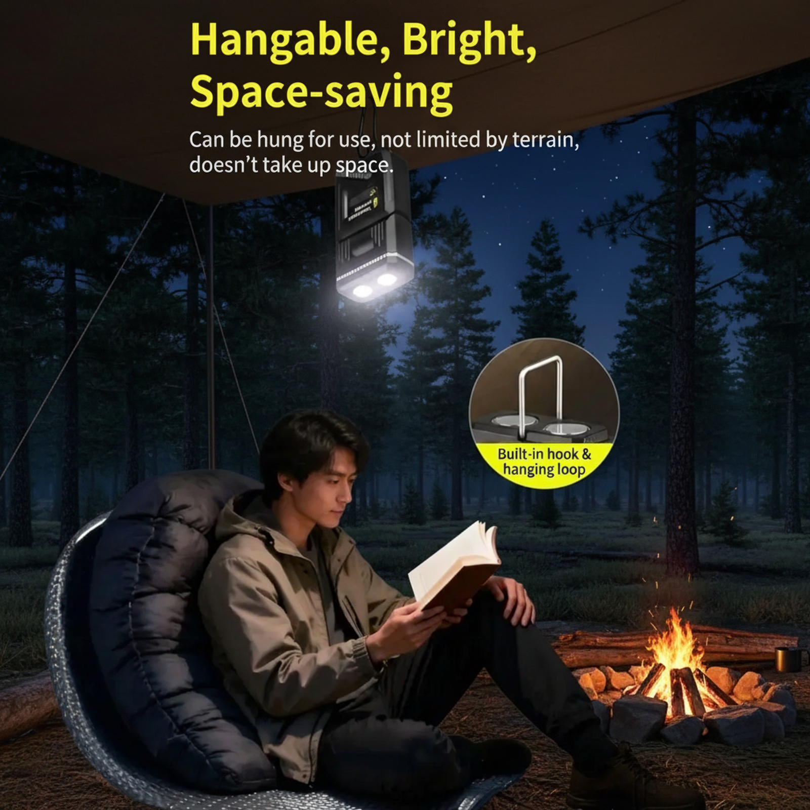 Outdoor Multi-Shape Transformable LED Light 180° Rotating Stretch Magnetic Work Lamp