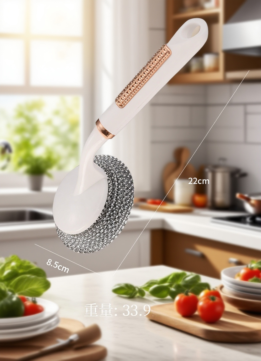 キッチン用ロングハンドルワイヤーボールブラシの全体画像