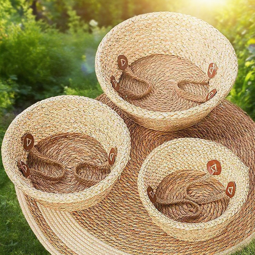 زهور زينة مصنوعة يدويًا من القش