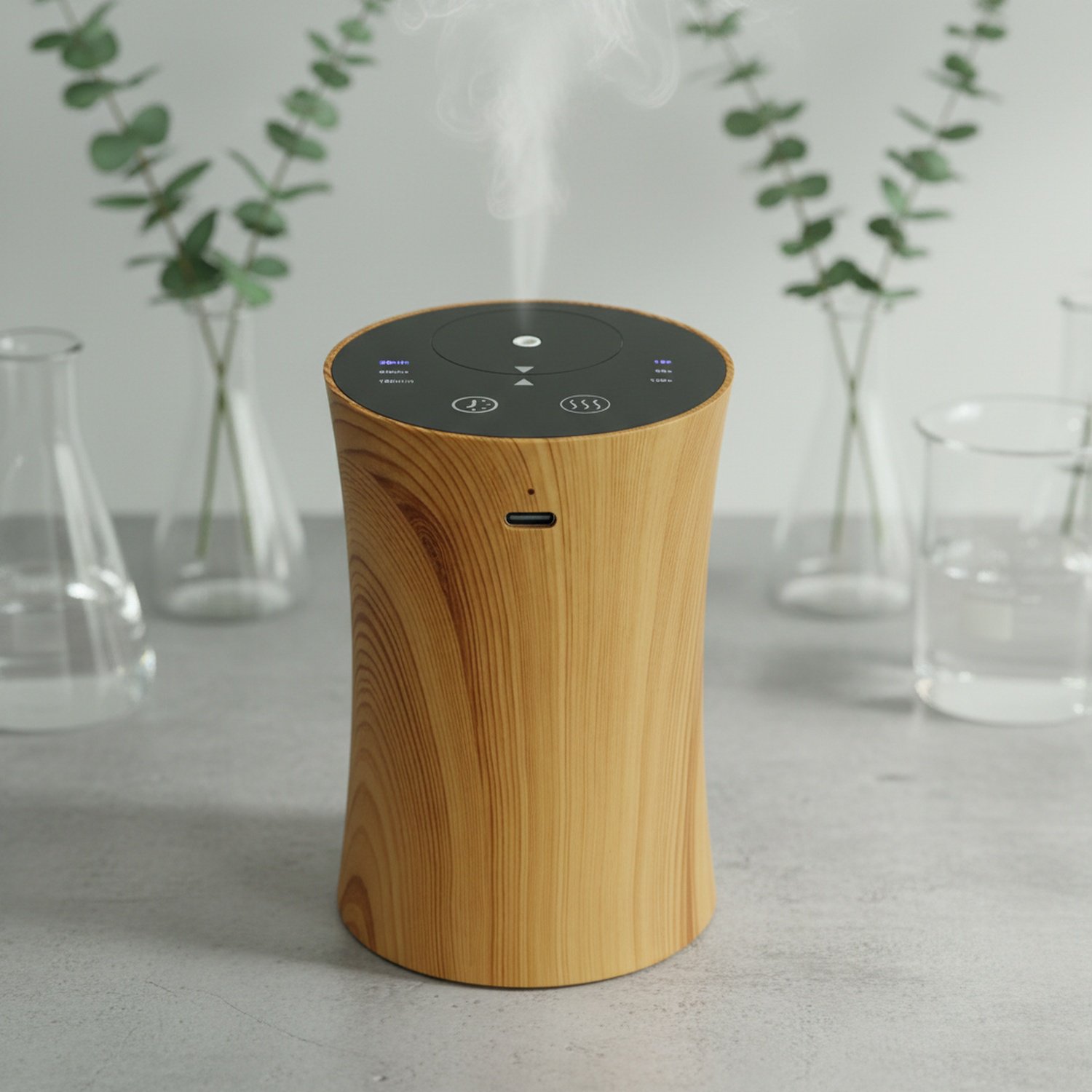 Intelligenter Aroma Diffusor, Holzdesign, wasserloser ätherischer Öl Diffusor