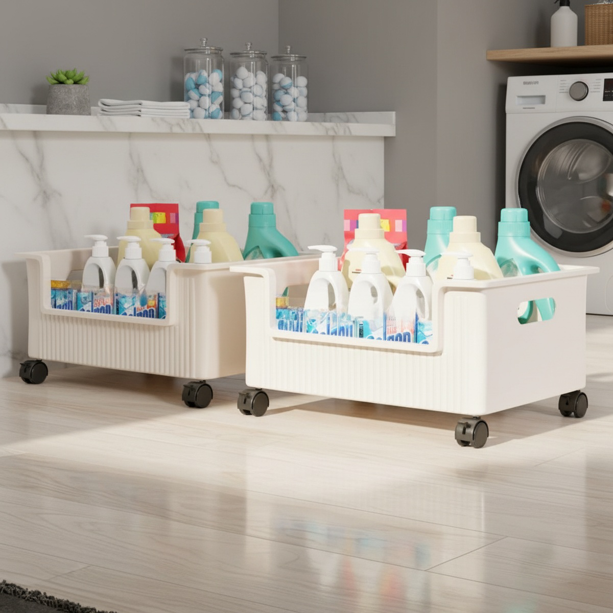 Bathroom cabinet under the shelf toilet sink movable laundry detergent rack balcony washing machine 