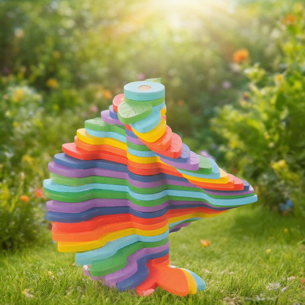 나무 회전 해압봉 장난감