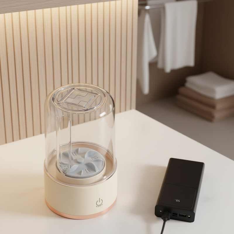 Low power laundry device for travel and home