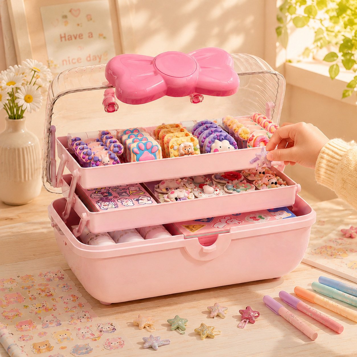 Hair Clip and Hair Accessories Storage Box for Home
