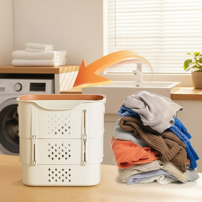 Stackable clothing storage basket for closets