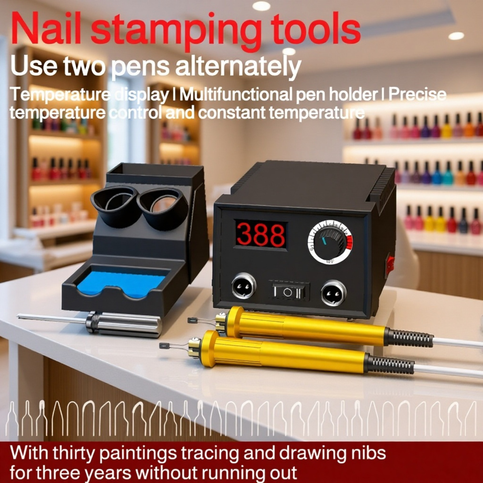 Temperature Adjustable Pyrography Machine Gourd Wood Board Burning Tool Set