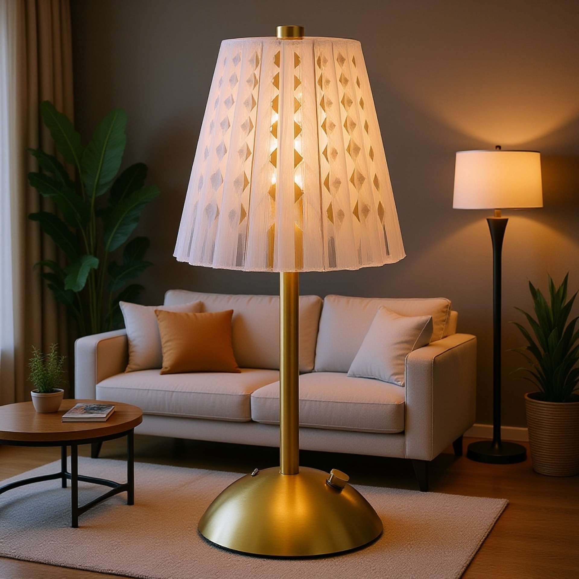 크리스털 빈티지 스탠드 삼색광 터치 LED 스탠드