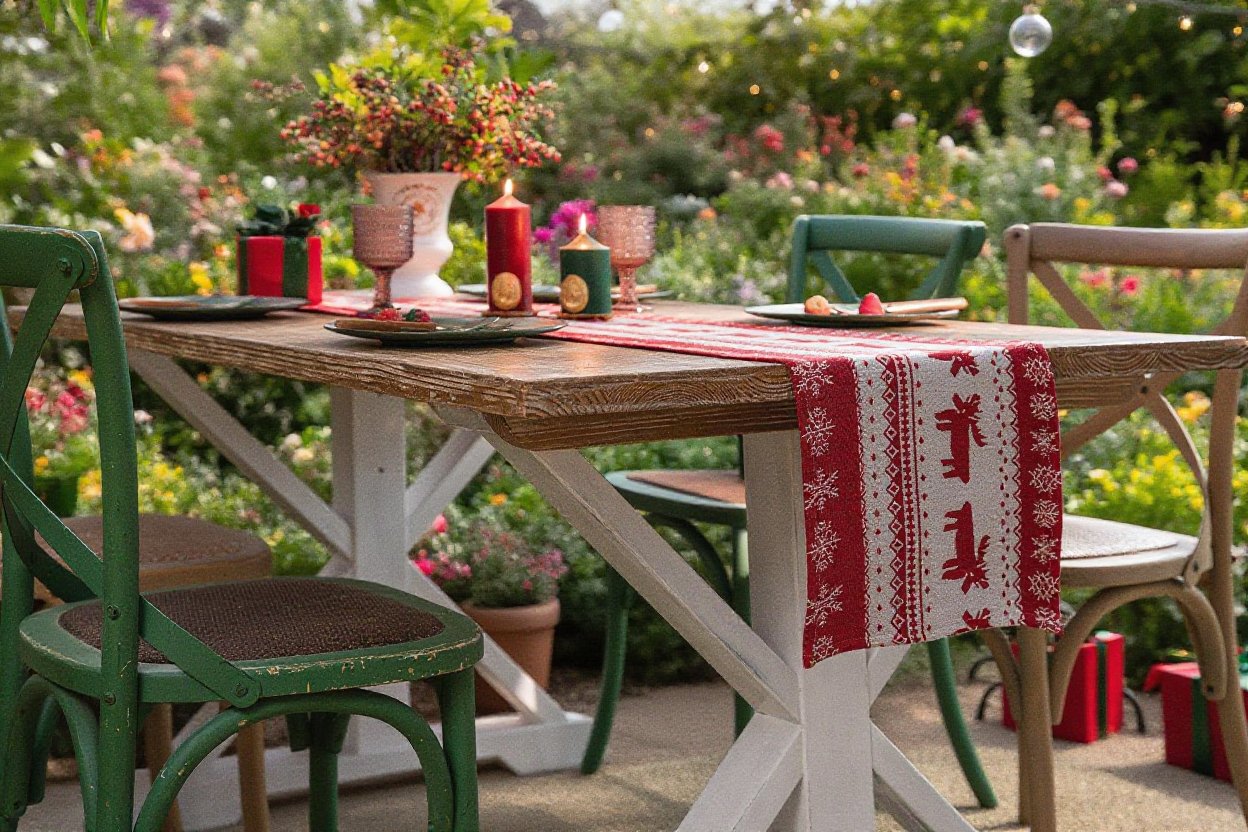 赤いジャカード生地の質感アップ画像