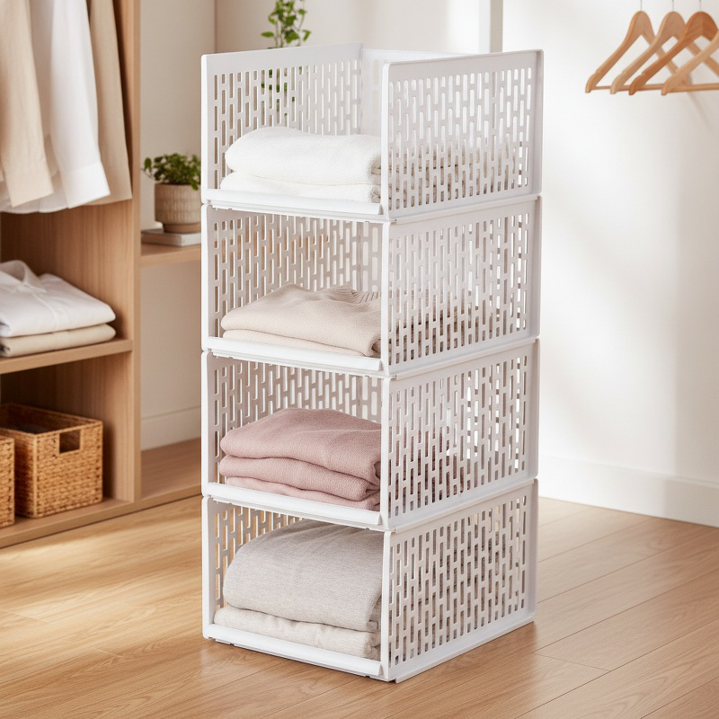 Bedroom Wardrobe Storage Layer Partition Basket