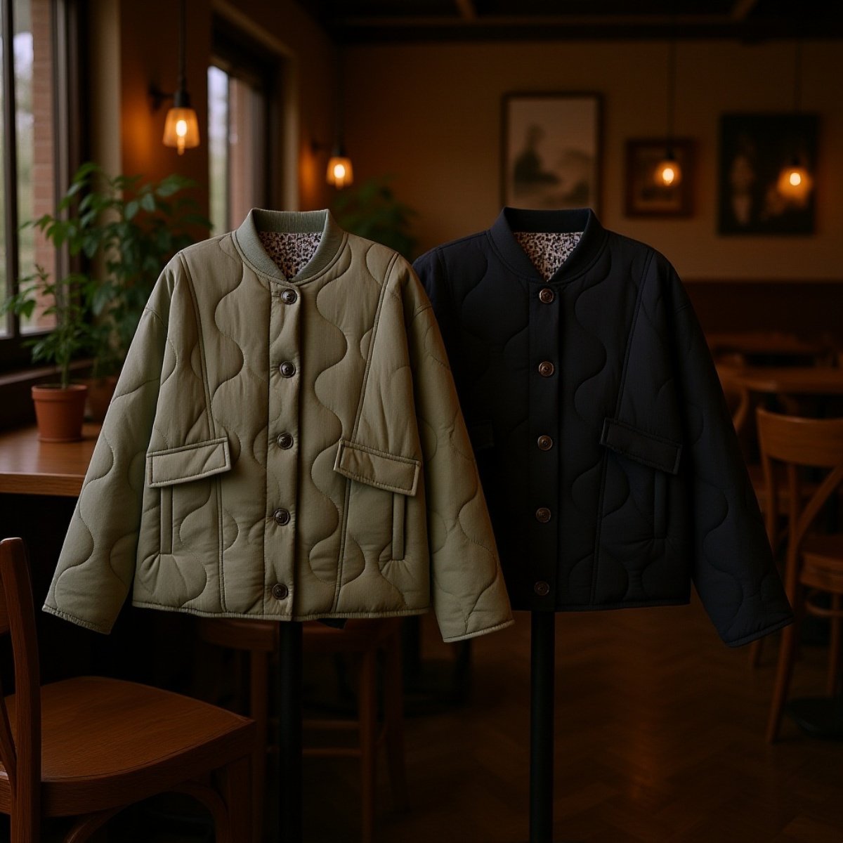 ポケット付きジャケットのスタイリッシュな着用例