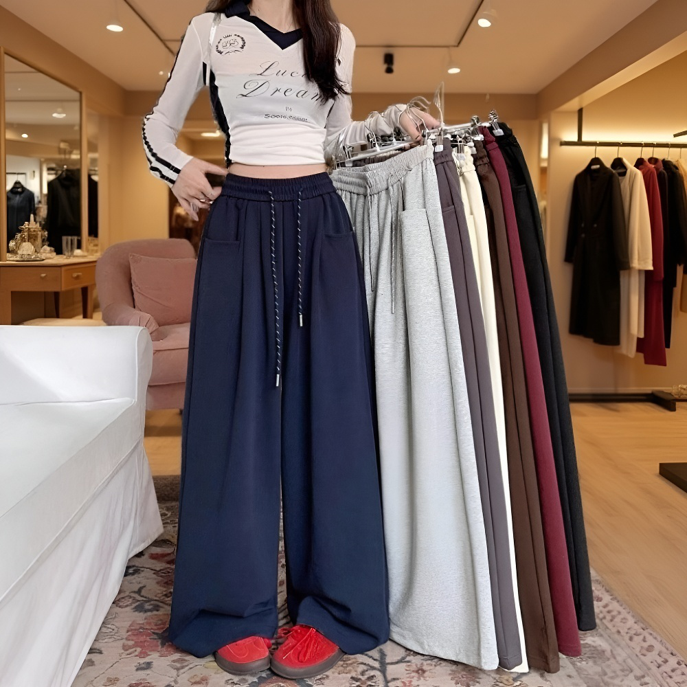 Jogging femme à taille élastique, tendance urbaine