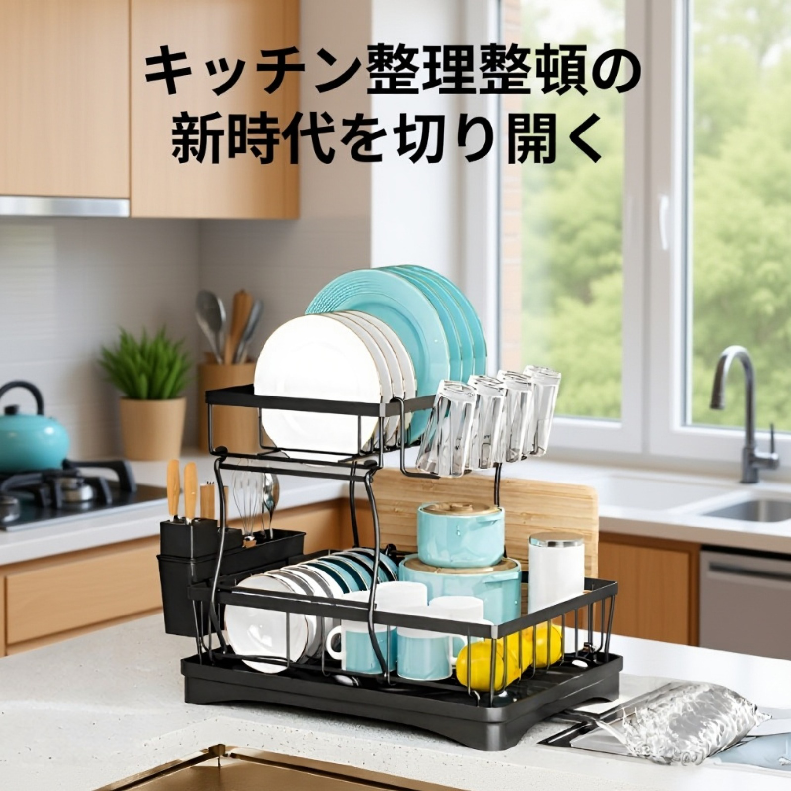 キッチン食器水切りラック