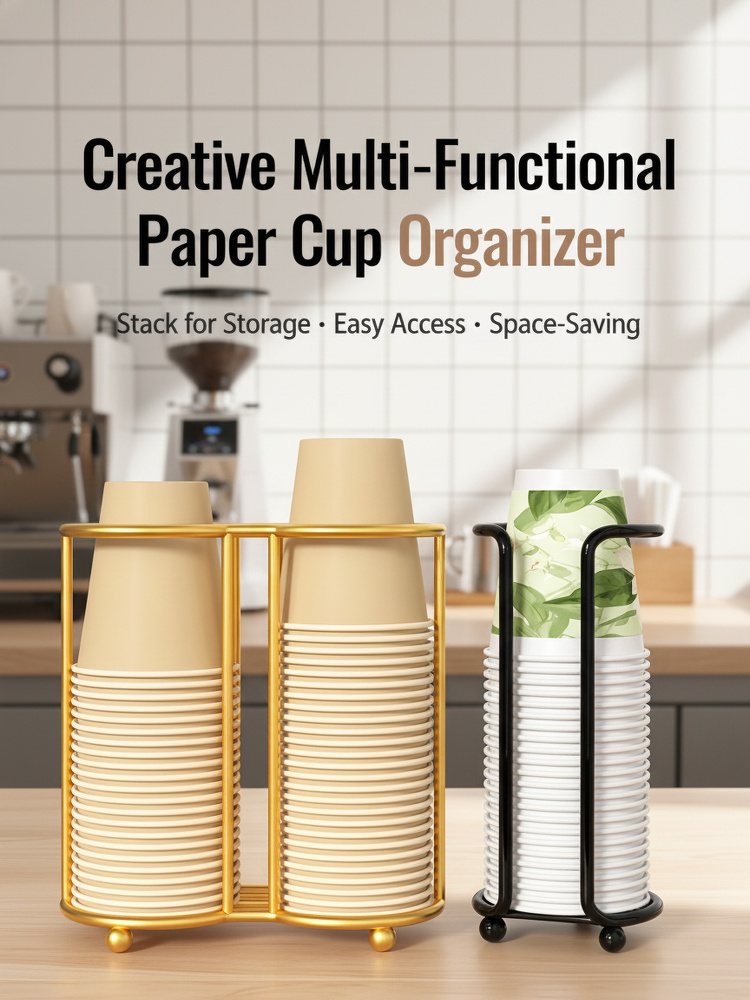 Durable coffee and milk tea cup storage rack