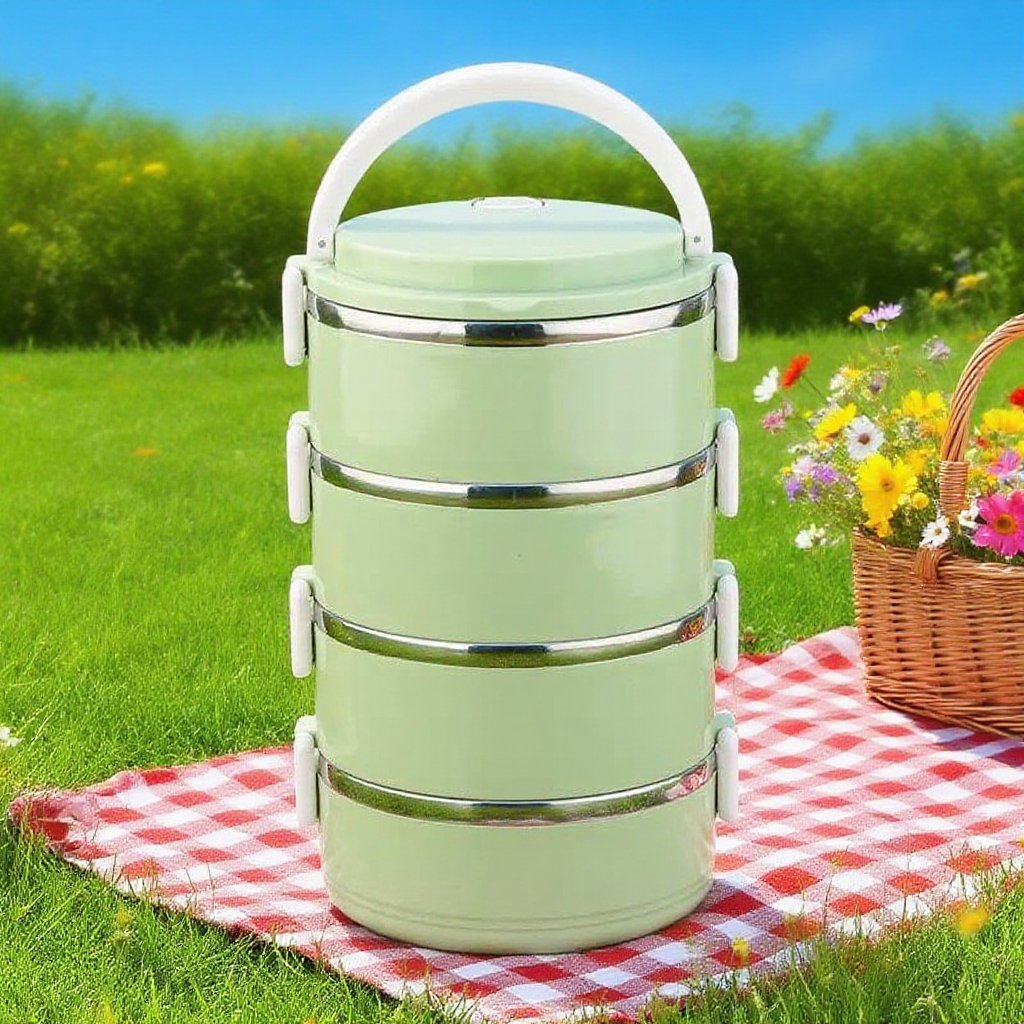 Edelstahl Runde Mehrschicht Isolierung Essen Box