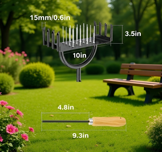 Garden tool for aerating and loosening compacted lawns