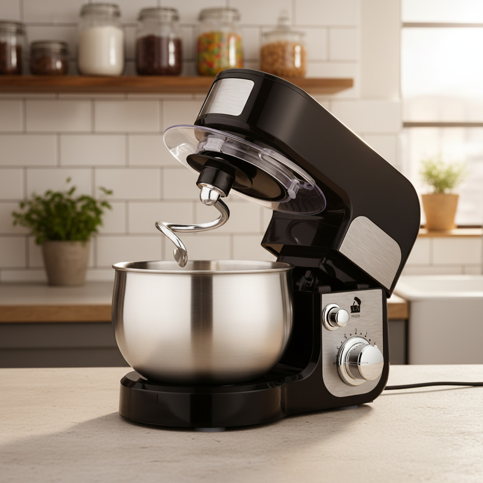 5.5L Large Capacity Kitchen Mixer, Kneading/Whisking/Blending 3-in-1