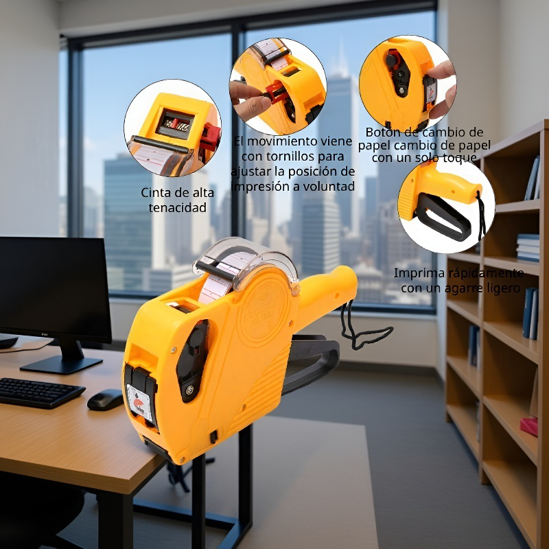 Etiquetadora de precios de 8 dígitos con tapa, máquina de codificación