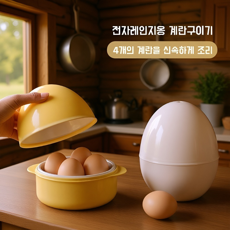 창의적인 4알 달걀 모양 전자레인지 계란 찜기 제품 이미지