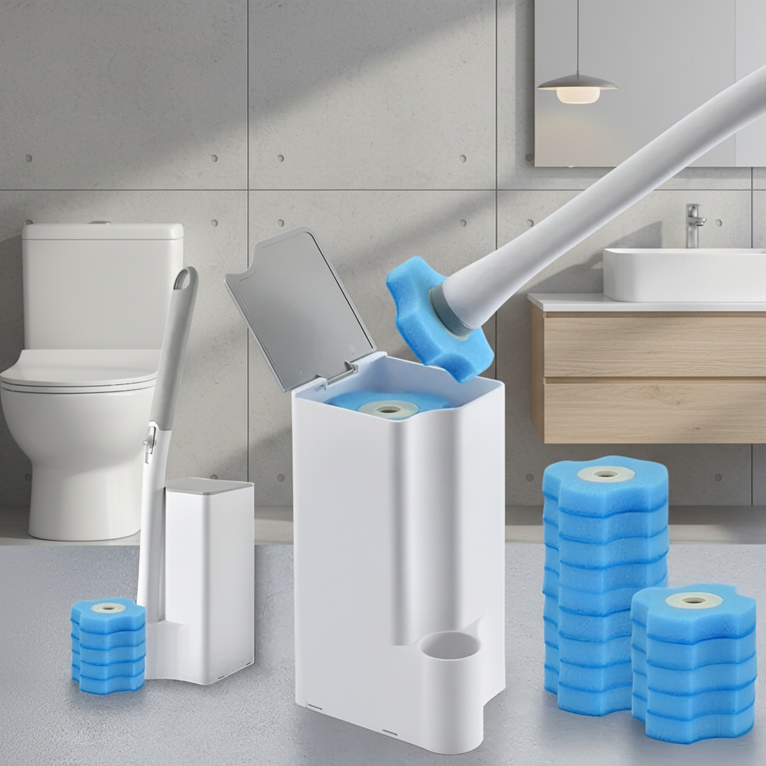 Home Bathroom Wall-mounted Cleaning Brush, Thorough Dirt Removal