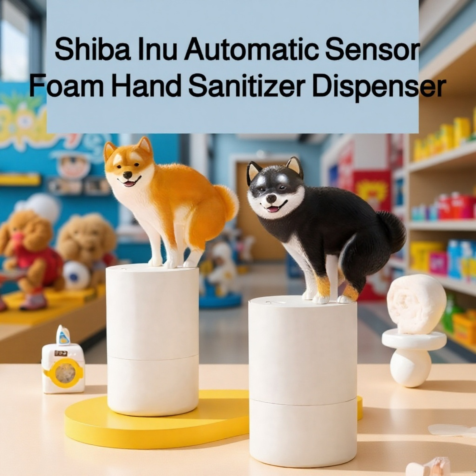 Funny Pigeon Poop Foam Soap Dispenser on bathroom sink