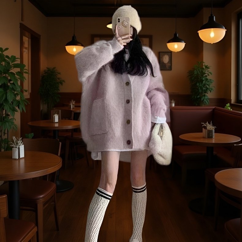 優しい手触りのレディースカーディガンディテール