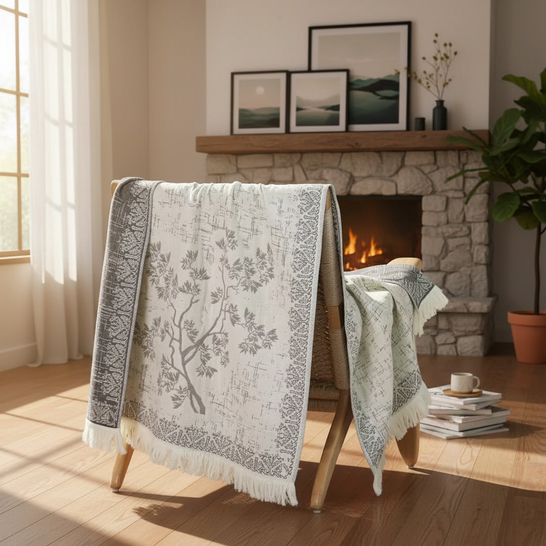 Modern bathroom accessory – jacquard yarn bath towel