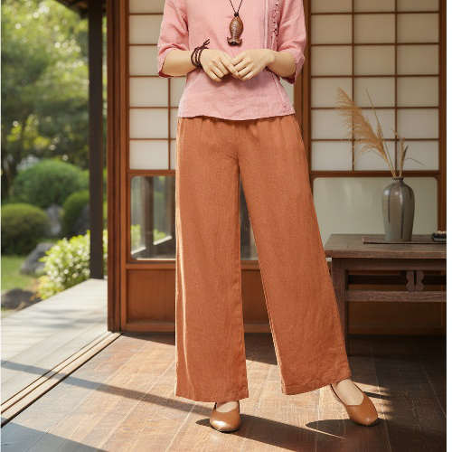 着回しやすいハイウエストカジュアルパンツ