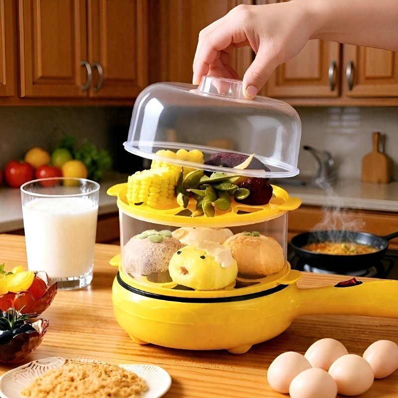Mini cocina eléctrica para el hogar, antiadherente para hervir y freír huevos