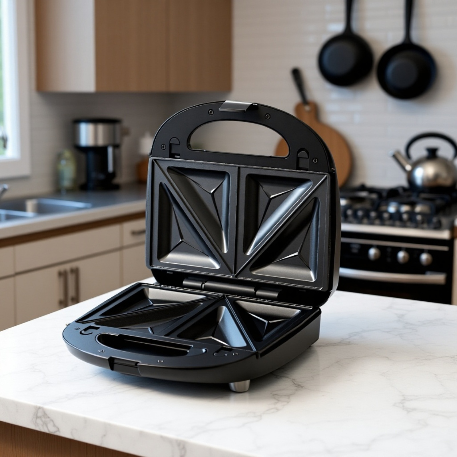 Máquina de desayuno todo en uno, sandwichera y tostadora