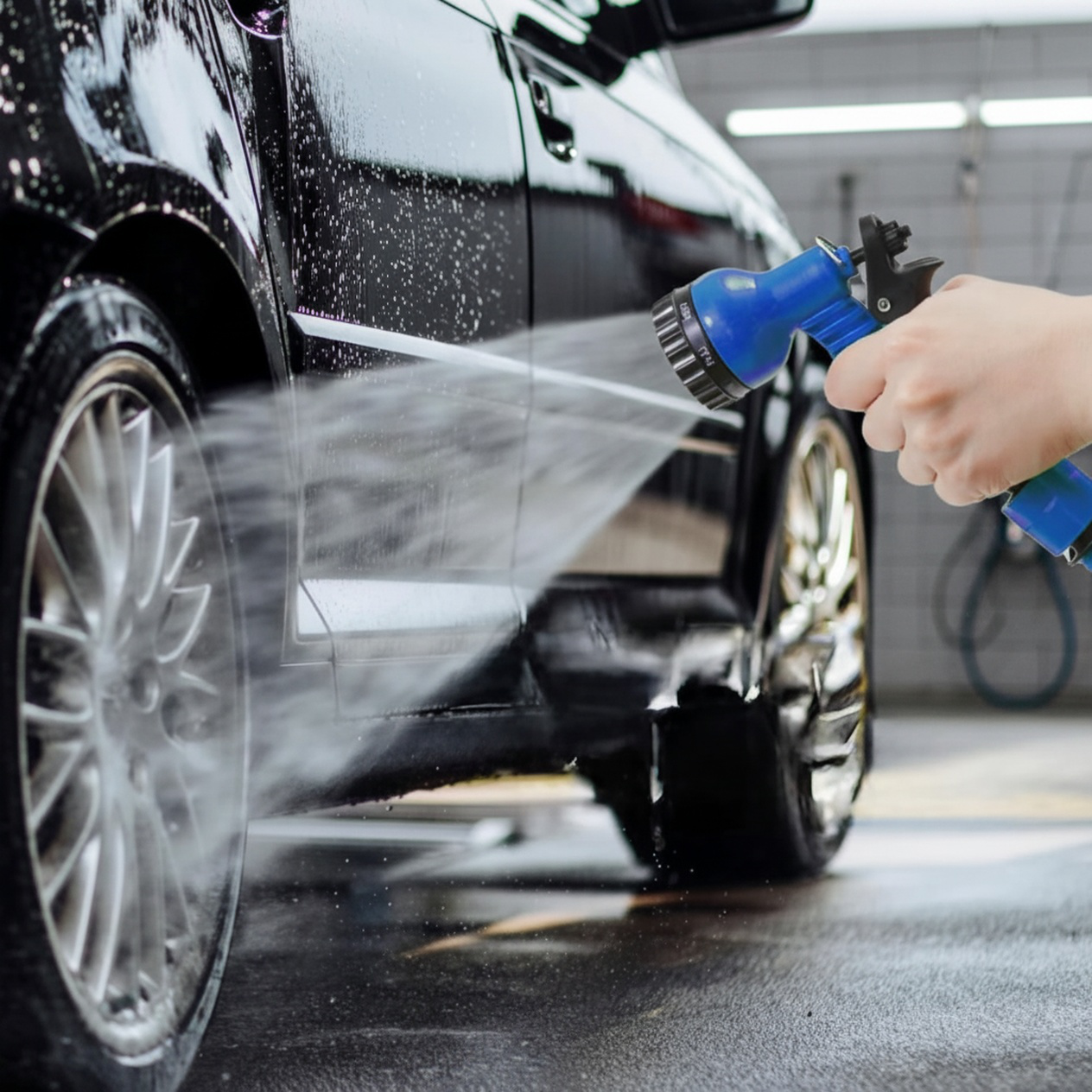 Durable Telescopic Garden Hose, Multi-function Sprinkler Nozzle, Length 5m-15m